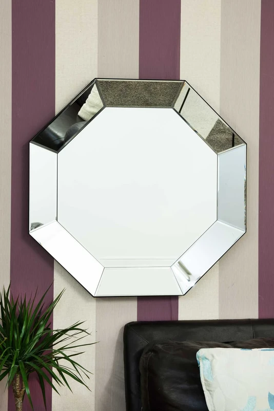 Modern Silver Round Venetian Wall Mounted Mirror 3Ft, (90cm)