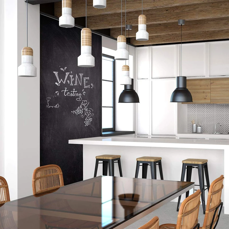 Slate Stickers | Wall Decal Blackboard + 4 Liquid chald – Wall Paper Decoration Rooms & Kitchen - 200 x 60 cm