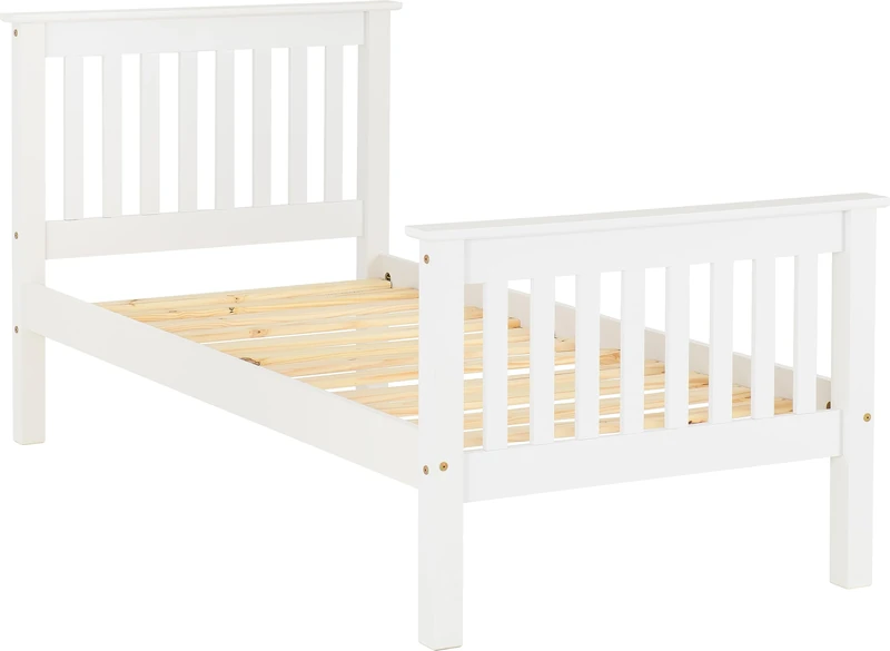 Seconique Monaco 3' Single High End Bed in White