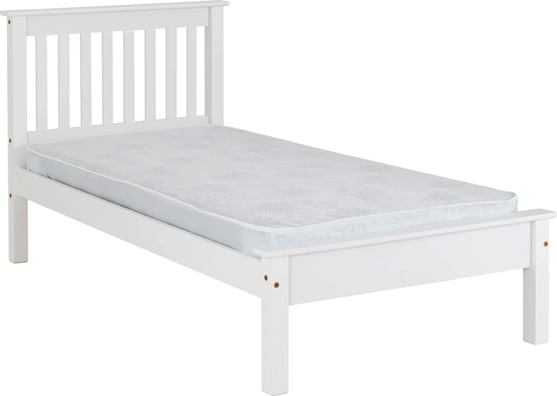 Seconique Monaco 3' Single Low End Bed in White