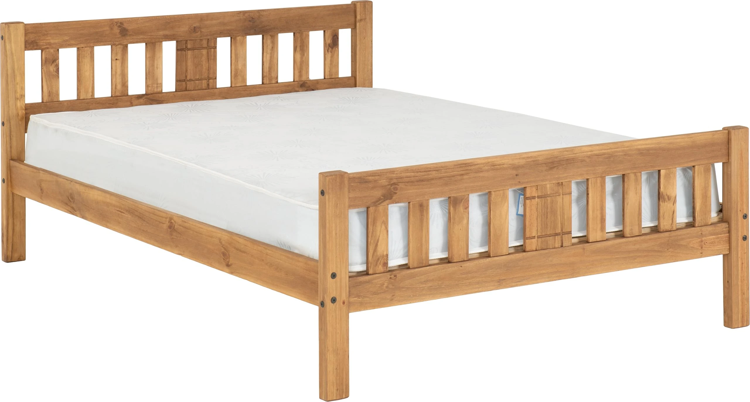 Seconique Rio 4'6" Double Bed in Distressed Waxed Pine