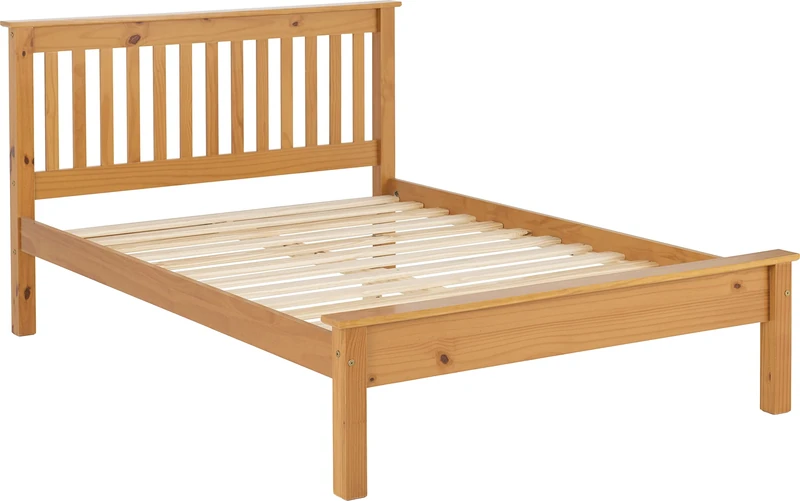 Seconique Monaco 4'6" Double Low End Bed in Antique Pine