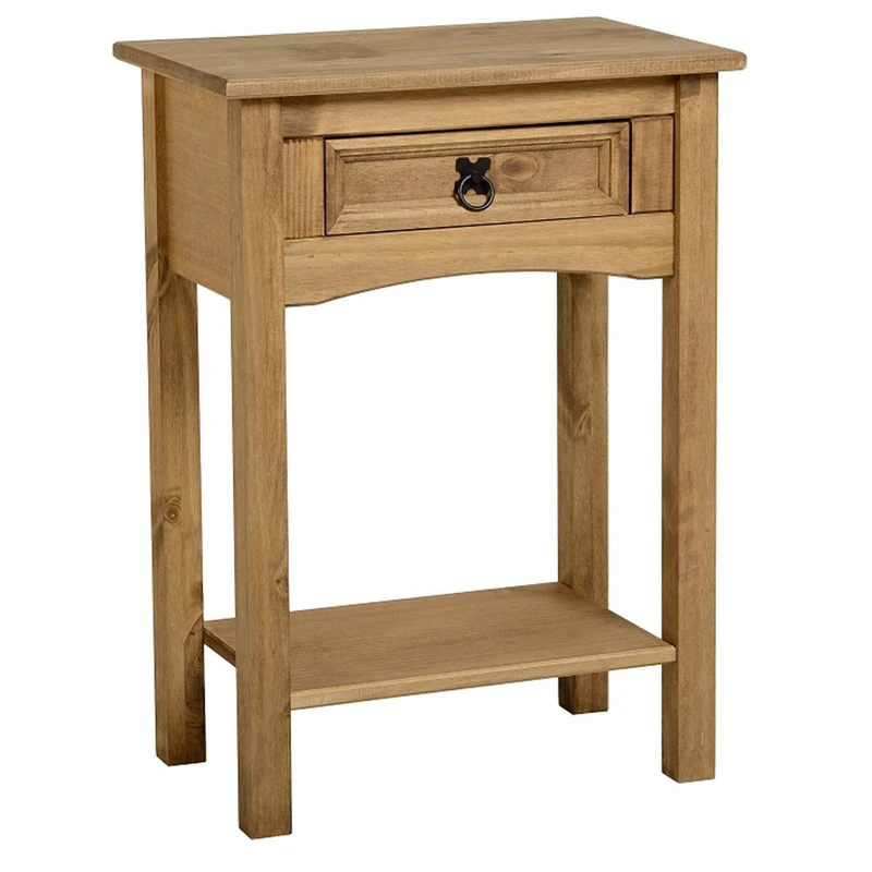 Seconique Corona 1 Drawer Console Table in Distressed Waxed Pine