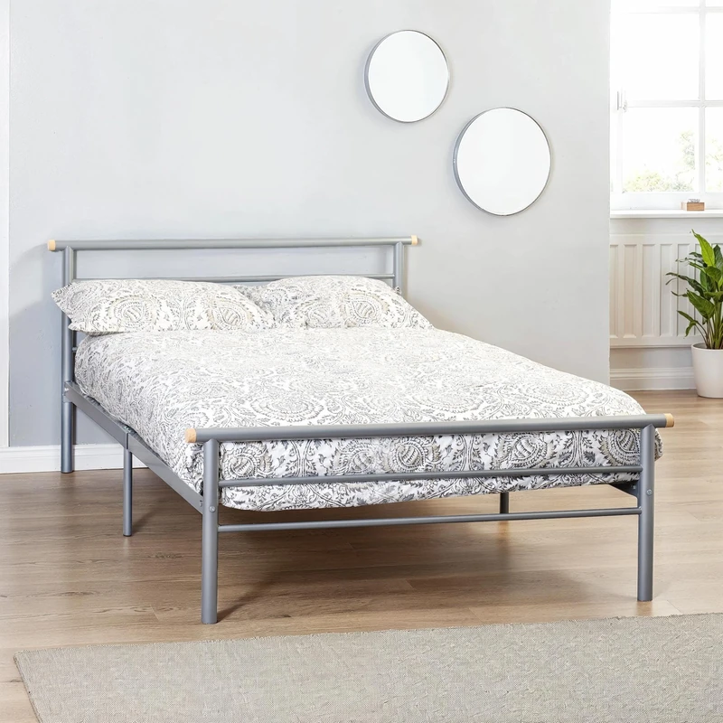Seconique Small Double Bed, Silver, W 1335mm x D 1990mm x H 840mm