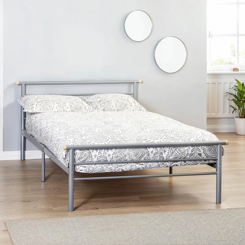 Seconique Double Bed, Silver, W 1480mm x D 1990mm x H 840mm - Image 1