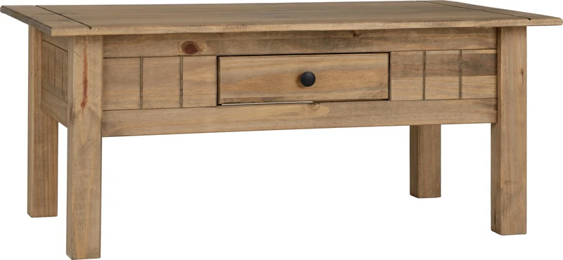 Seconique Panama 1 Drawer Coffee Table in Natural Wax
