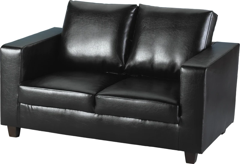 Seconique Tempo Two Seater Sofa in Black Pu