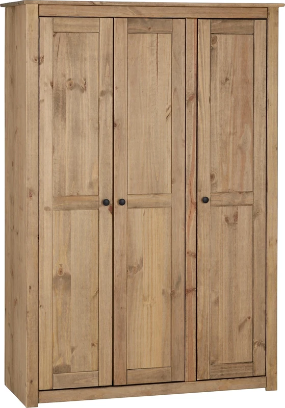 Seconique Panama 3 Door Wardrobe in Natural Wax