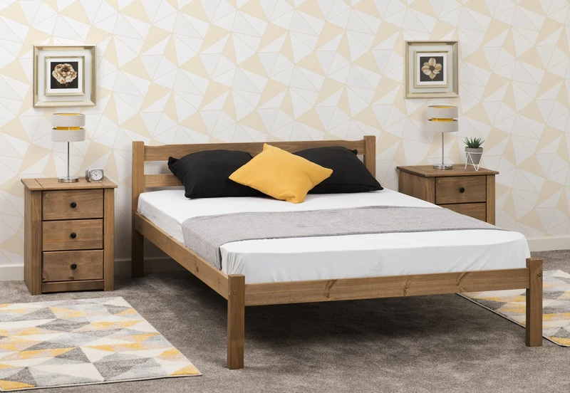 Seconique Panama 4'6" Double Bed in Natural Wax