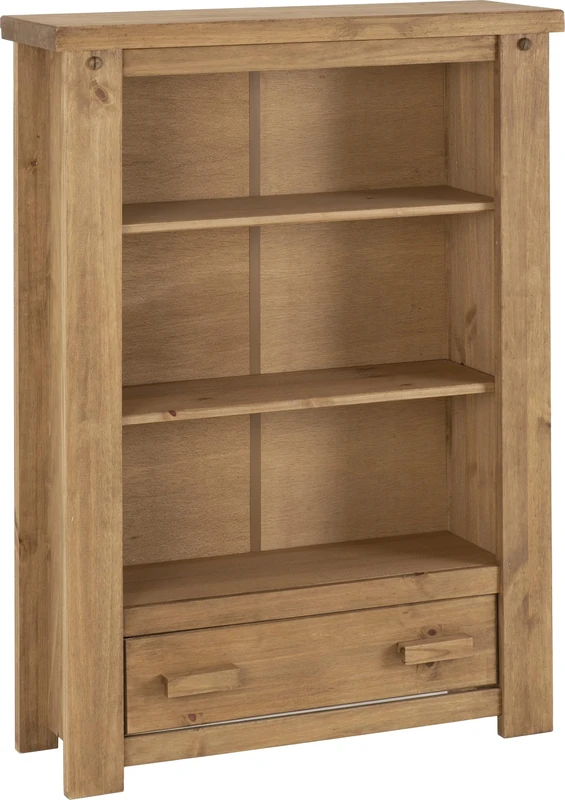 Seconique Tortilla 1 Drawer Bookcase in Distressed Waxed Pine