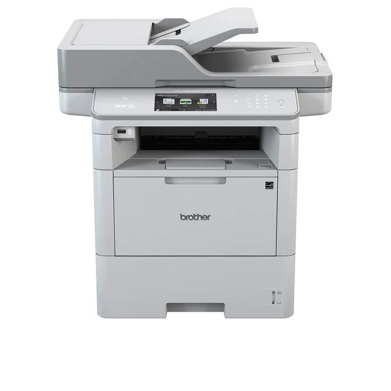 Brother MFC-L6800DW Mono Laser Printer - All-in-One, Wireless/USB 2.0/Network/NFC, Printer/Scanner/Copier/Fax Machine, 2 Sided Printing, 46PPM, A4 Printer, Business Printer, UK Plug