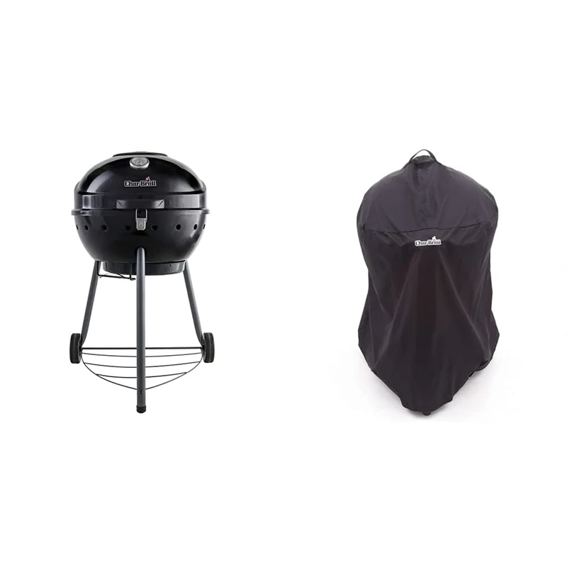 Char-Broil KettlemanTM Charcoal Barbecue Grill, Black Finish with Kettleman Grill Cover