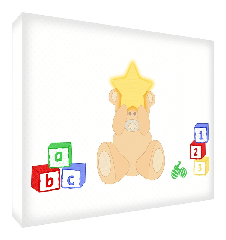 Feel Good Art Thick Solid Faced, Design Adorable Bear" Grande - 60 x 40 x 4 cm Multicoloured