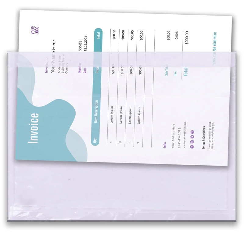 Triplast 2000 x A4 Plain Document Enclosed Wallet (328 x 230 mm) | Peel & Seal Clear Plastic Envelopes/Sleeves/Pockets/Wallets | Attach Invoices, Packing Lists & Delivery Notes to Parcels