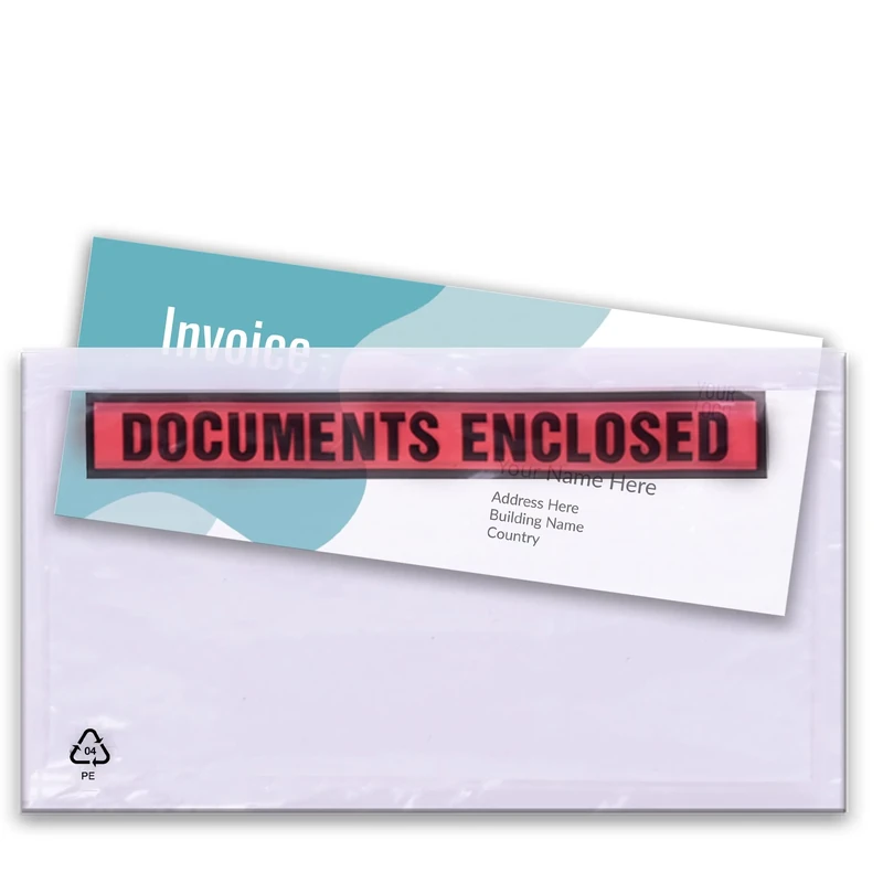 Triplast 3000 x DL Printed Document Enclosed Wallet (230 x 110 mm) | Peel & Seal Clear Plastic Envelopes/Sleeves/Pockets/Wallets | Attach Invoices, Packing Lists & Delivery Notes to Parcels