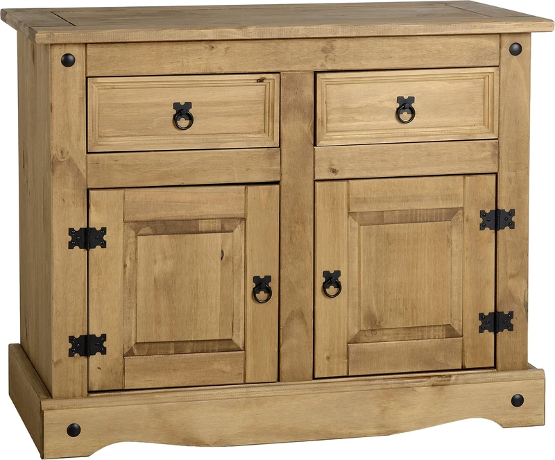 Seconique Corona 2 Door 2 Drawer Sideboard in Distressed Waxed Pine
