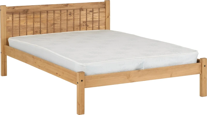 Seconique Maya 4'6" Double Bed in Distressed Waxed Pine