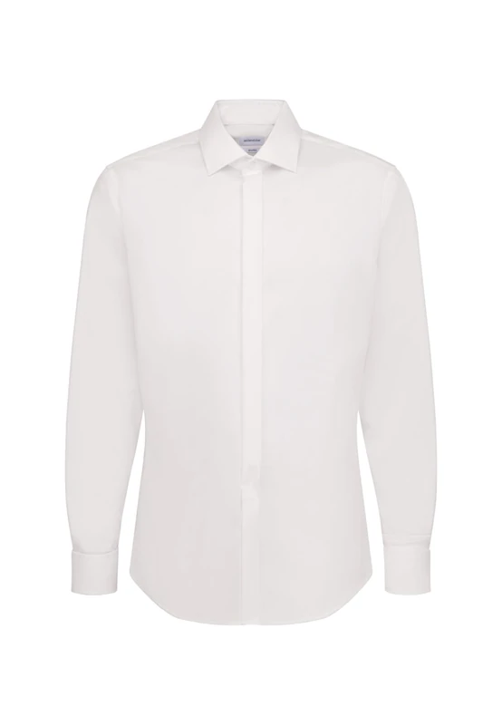 Seidensticker men's business shirt - shaped fit - non-iron - Kent collar - long sleeves - turn-up cuffs - 100% cotton