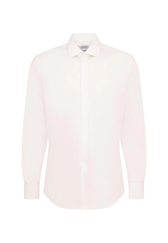 Seidensticker men's business shirt - shaped fit - non-iron - Kent collar - long sleeves - turn-up cuffs - 100% cotton