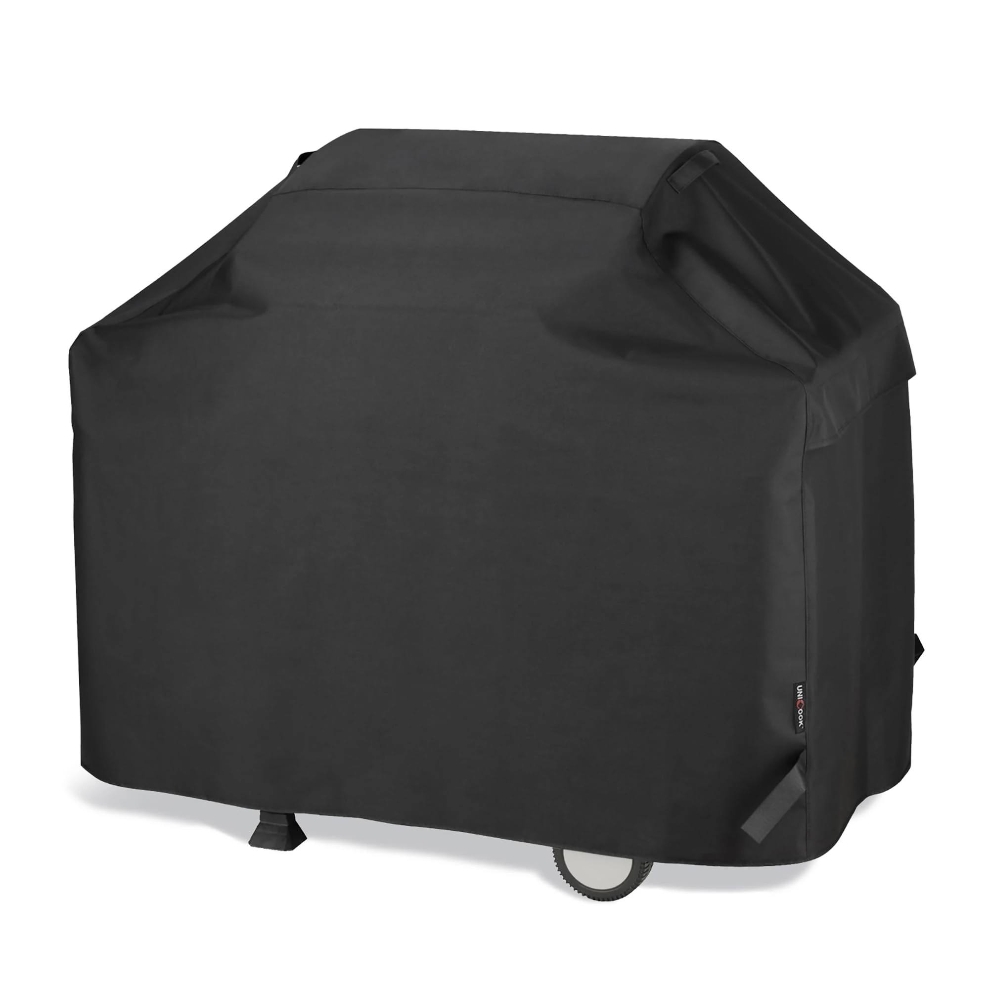 Unicook BBQ Cover 55 Inch, Heavy Duty Waterproof Outdoor Gas Grill Barbecue Cover, Special Fade and UV Resistant, Compatible for Weber Char Broil Outback Barbecues, Black(140 x 58 x107CM)