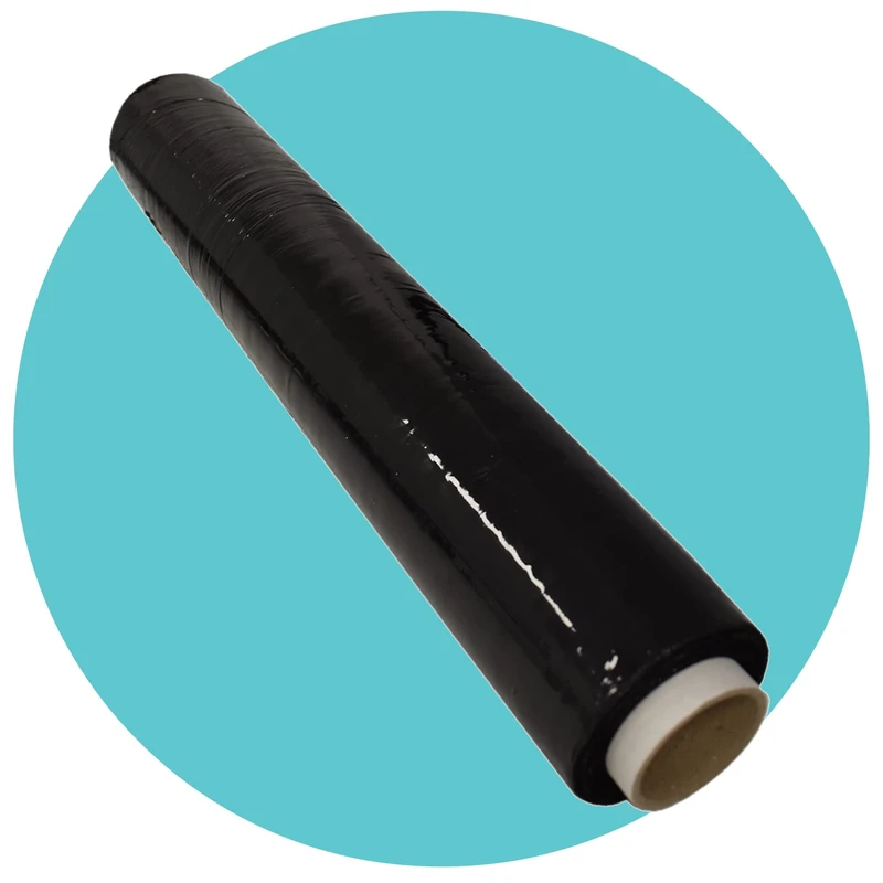 Triplast 500mm Heavy Duty Black Pallet Stretch Wrap - Extra Long Rolls, Standard Core, 25mu Thick - Plastic Shrink Wrap & Industrial Cling Film for Removals & Warehouse Packaging Use (12 Rolls)