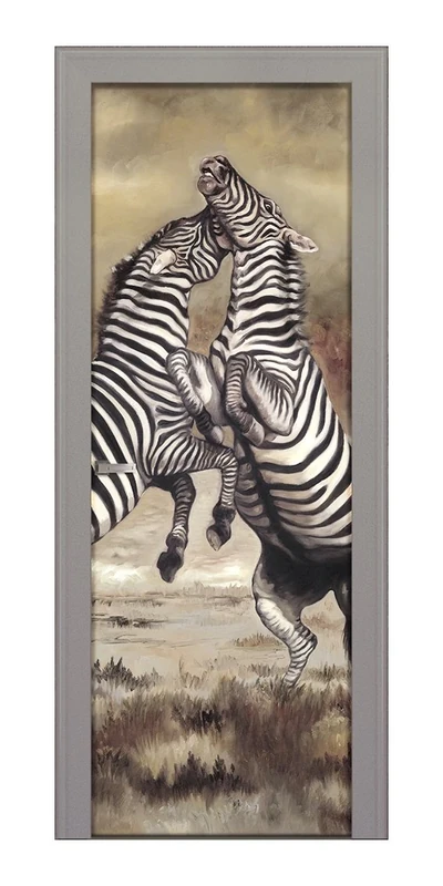 Decoralive – Picture Door Zebras 73.00x211.00x0.05 cm multicoloured