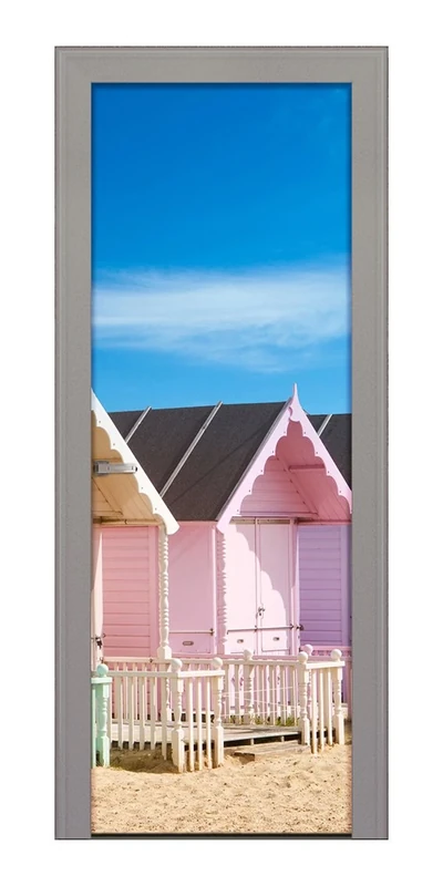 Decoralive – Picture Door Beach Hut 83.00x211.00x0.05 cm multicoloured
