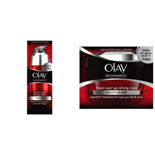 Olay Regenerist 3 Point Super Firming Serum - 50 ml and Olay Regenerist 3 Point Super Age-Defying Moisturiser - 50 ml Duo Set - Image 1
