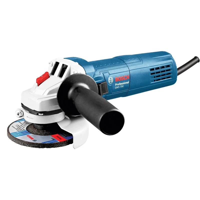 Bosch Professional GWS 750 angle grinder (115 mm disc diameter, 750 W, incl. auxiliary handle, backing flange, locking nut, protective guard, two-hole spanner, carton)