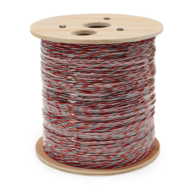 Waytex 36530 Telephone Garter 2 Wires 1 Pair Red/White 5/10EME Conductors Single-strand Copper - 1000m Wood Turret - Image 1