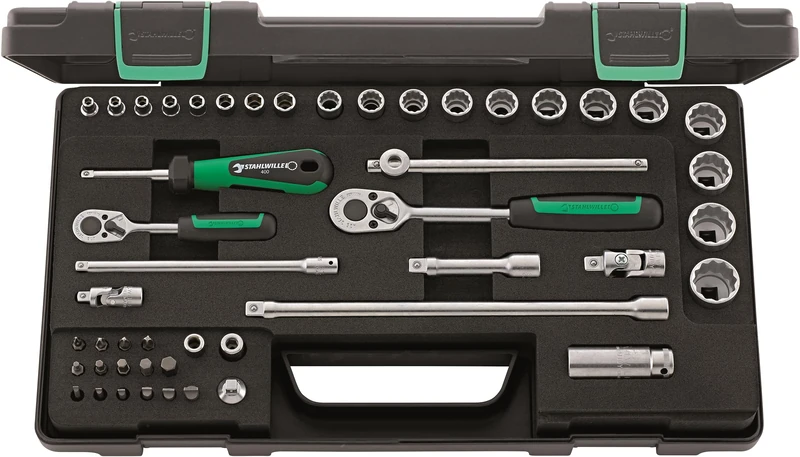 Stahlwille 96012047 Socket Spanner Set 48 Pieces in Robust, Stackable ABS Plastic Box
