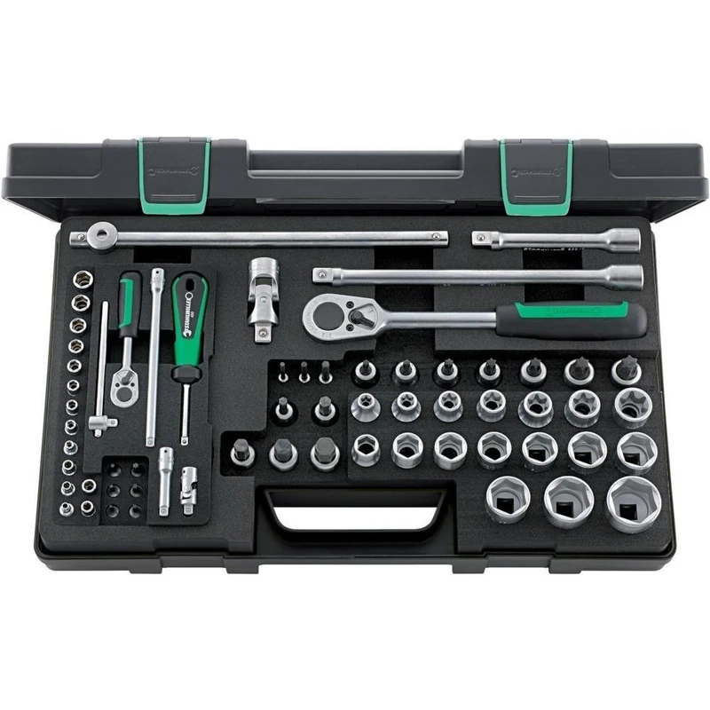 Stahlwille 86TX KN Socket Set, Silver/Black, Set of 63 Piece