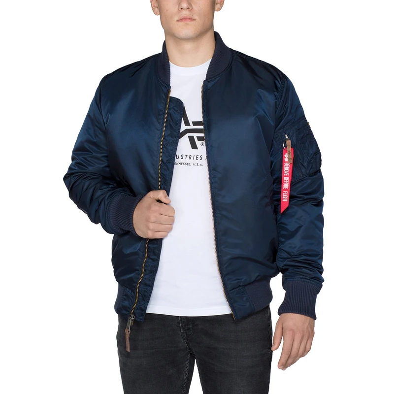Alpha Industries MA-1 VF 59 Long Bomber Jacket for Men Rep.Blue