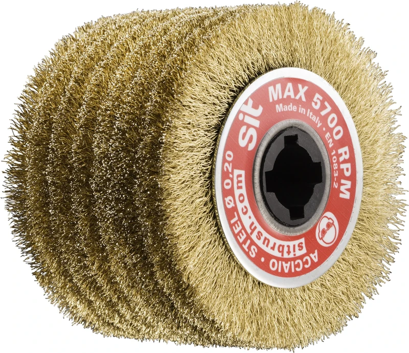 SIT Tecnospazole 1368 Brush for Wavy Wire Sander in Brass-RSF Steel Brush Band 70 mm -Flex-Ø: 100 mm