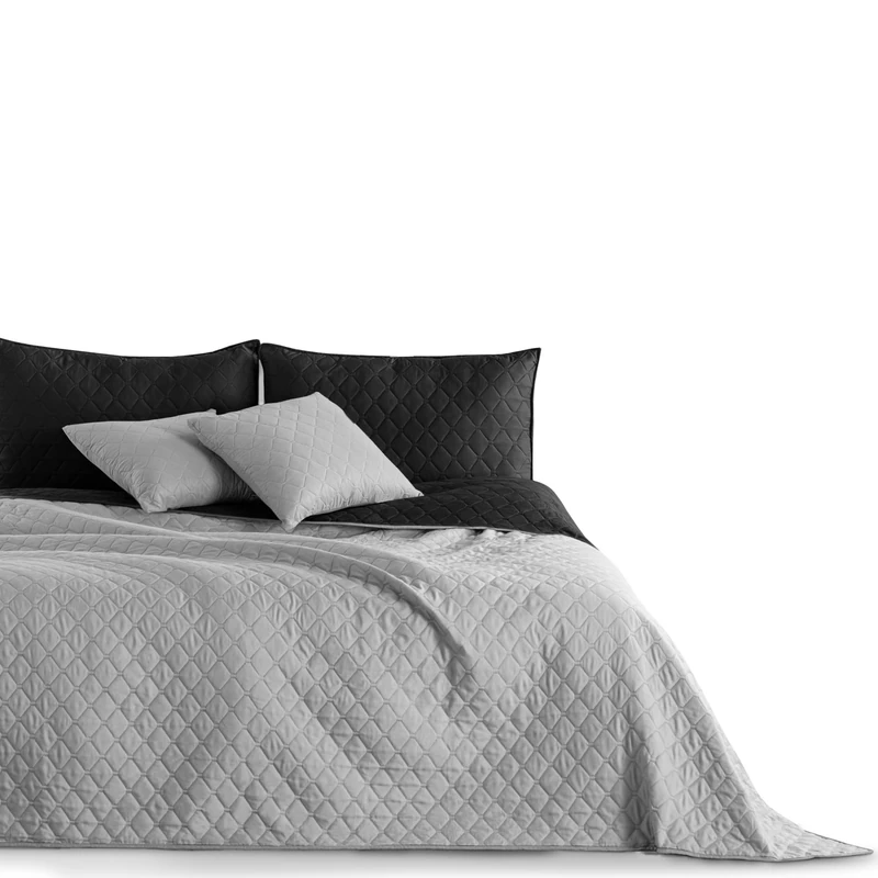 DecoKing Black steel silver, anthracite grey bedspread, two-sided quilting, Axel, Polyester, silver black, 240x260 cm - Image 1