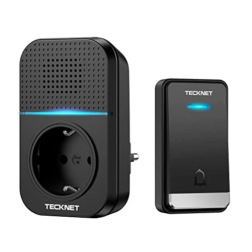 TECKNET Wireless Doorbell with 2 Portable Receiver, RGB Light Door Bell Battery Powered IP66 Waterproof Door Chime Kit, 1300ft Wireless Range, 60 Chimes & 5 Level Volume, Using Time up to 4.5 Years