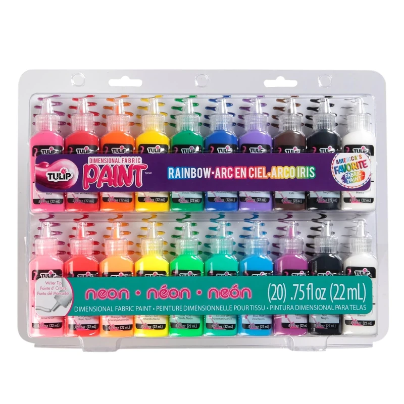 I Love To Create Tulip Dimensional Fabric Paint Set, Multi-Colour, 22 ml (Pack of 20) - Image 1