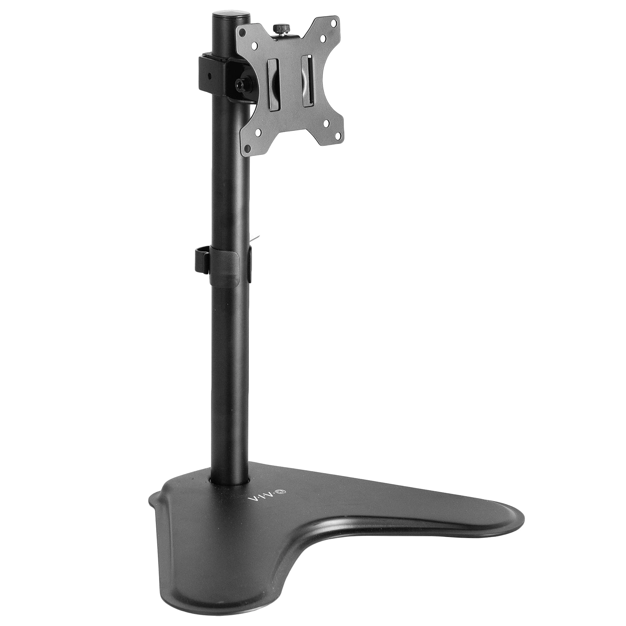 VIVO Single 13 to 32 inch Monitor Desk Stand, Freestanding VESA Steel Mount Base, Adjustable Height, Tilt, Swivel, Rotation, Black STAND-V001H