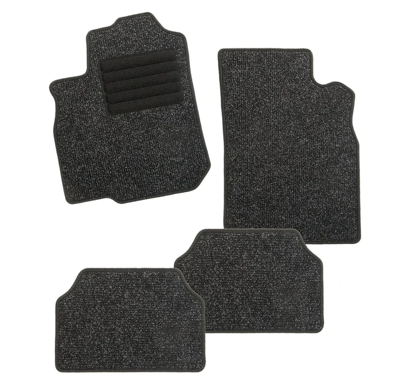CarFashion BasicRips C03 255042 Car Floor Mat in Mottled Black Car Mat Black Foot Protector Black High Gloss Edging Car Floor Mats Set without Mat Holder