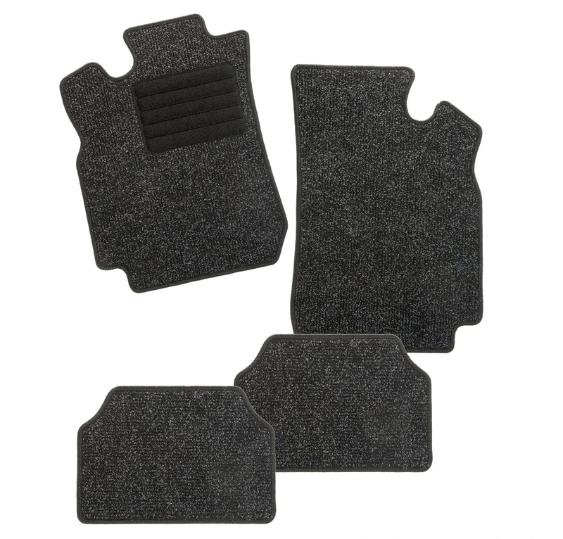 CarFashion BasicRips B02 254698 Car Floor Mat in Mottled Black | Car Mat | Black Foot Protector | Black High Gloss Edging | Car Floor Mats Set without Mat Holder