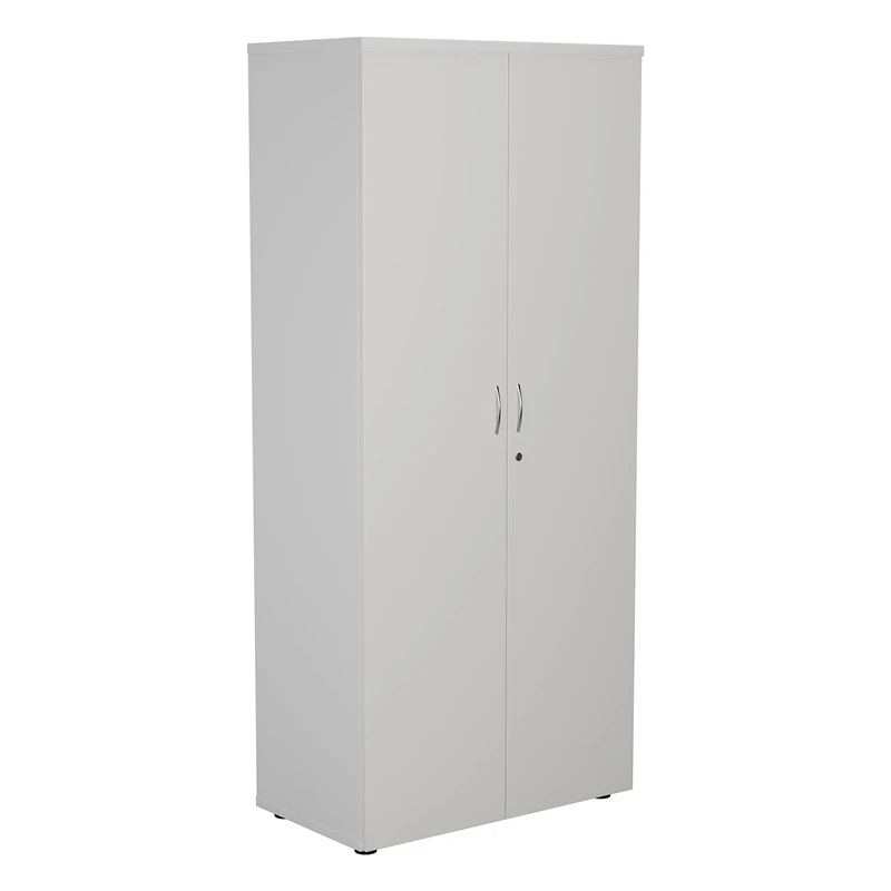 Office Hippo Cupboard With 4 Shelves, Lockable, White, 80 x 45 x 180 cm OHF0009WH