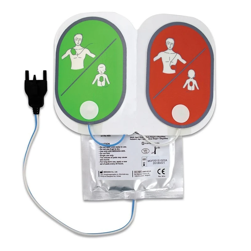 RELIANCE MEDICAL Mediana Pads for Both Adults and Pediatrics. Protective Outer Cover, Ready to Use Defibrillator Pads | Clear Instructions and Voice Prompt for Untrained.
