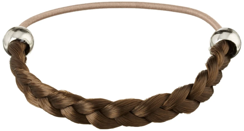 Solida Maria Artificial Hair Braid Ties Classic Braided with Elastic Band Diameter Approx. 6.00 cm Colour 4 Light Brown Pack of 3 - Image 1