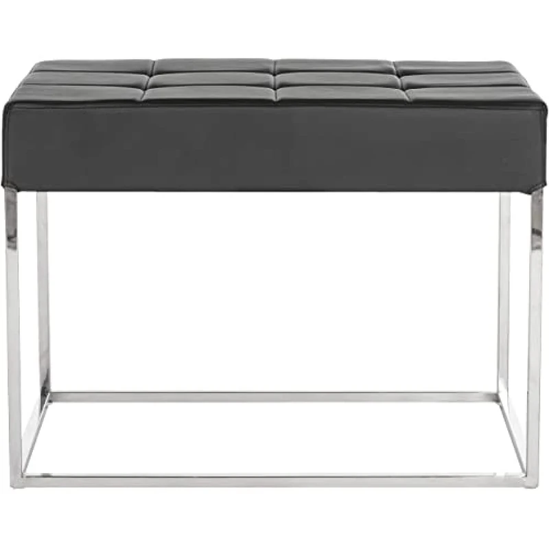 Safavieh Roitfeld Ottoman, Metal, Black/Silver