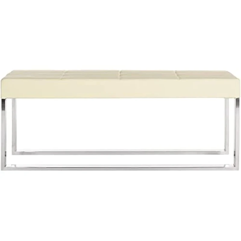 SAFAVIEH Modern Indoor Bench, in Creme, 48 X 122 X 47.75
