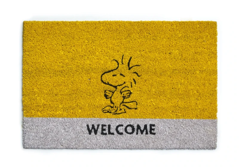 Excelsa 50449 Peanuts Doormat Entrance Woodstock, Coconut, PVC, Yellow