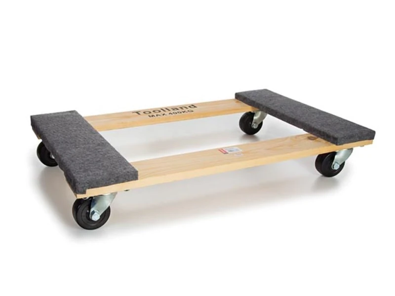 Toolland QT408 Heavy Duty Trolley, Rectangular Transport Scooter, 400 kg Max Load, 760 mm Length x 460mm Width - Image 1