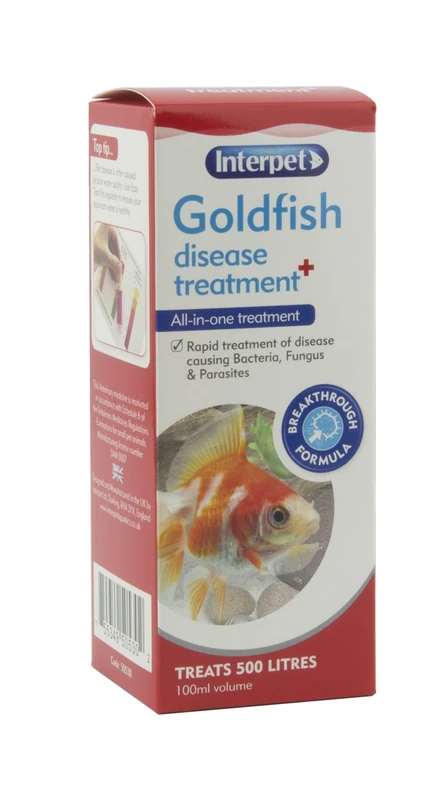 Interpet Goldfish Disease All-in-One Aquarium Fish Treatment, Treats Bacteria, Fungus & Parasites, Works Rapidly, 100 ml, Treats 500 litres - Image 1