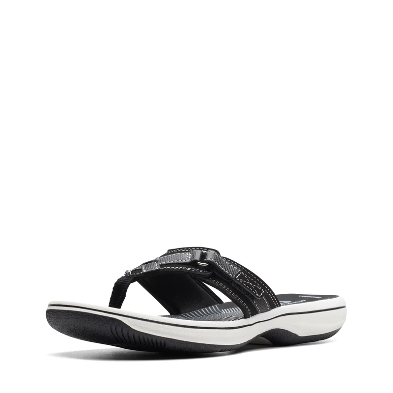 Clarks Women's Breeze Sea Flip Flop, New Black Synthetic, 4.5 UK M