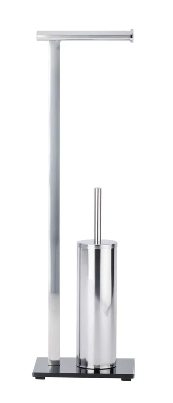 WENKO 22091100 Free standing toilet brush Lava - Stainless steel, 21 x 71 x 17 cm, Shiny